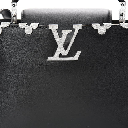 Louis Vuitton Smooth Calfskin Crystal Flowers Capucines BB Black 6 of 9