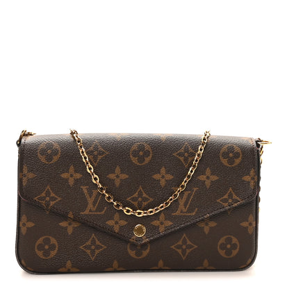 Louis Vuitton Monogram Pochette Felicie Chain Wallet Fuchsia 1 of 10
