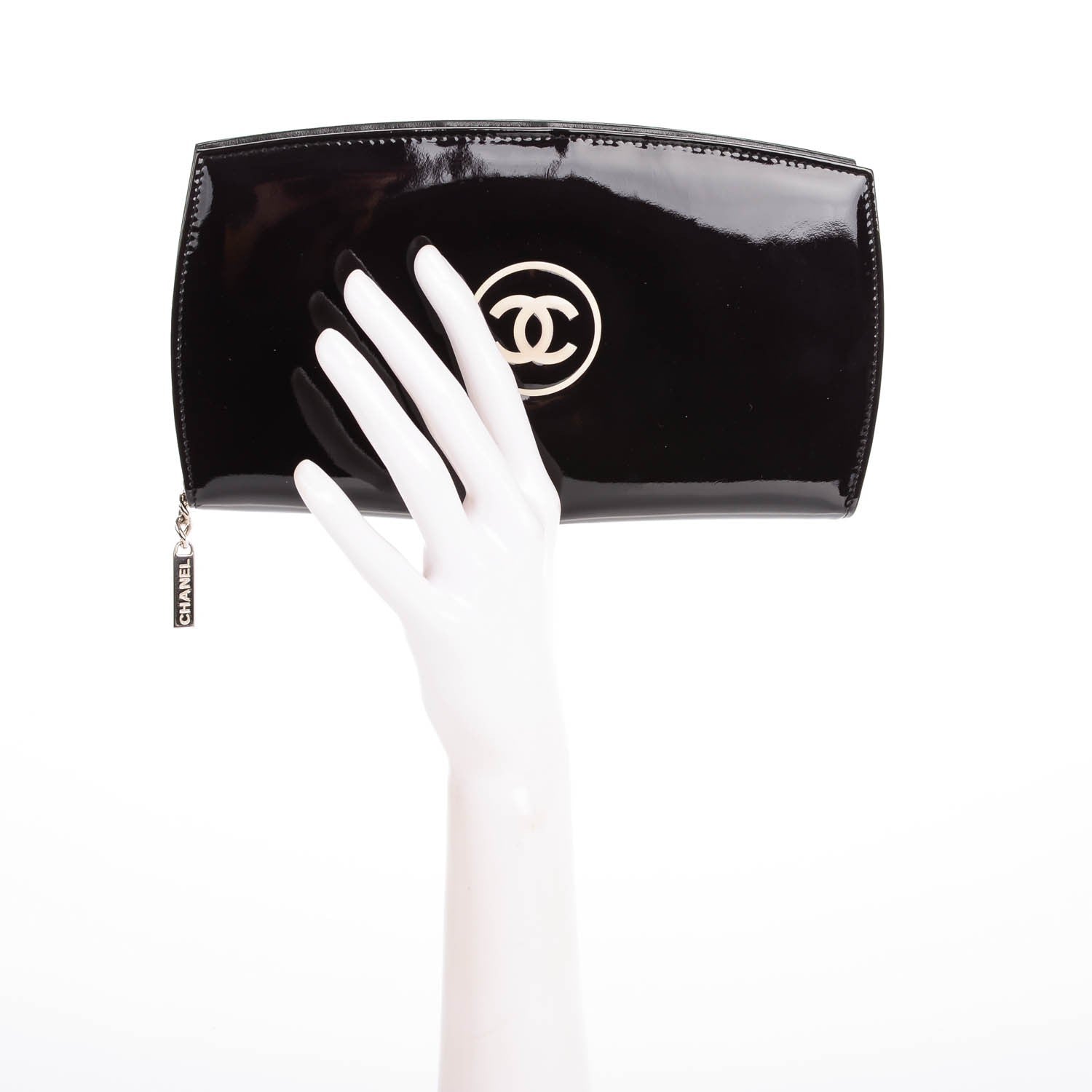 Chanel Patent Trousse Maquil Wallet Black 2 of 8