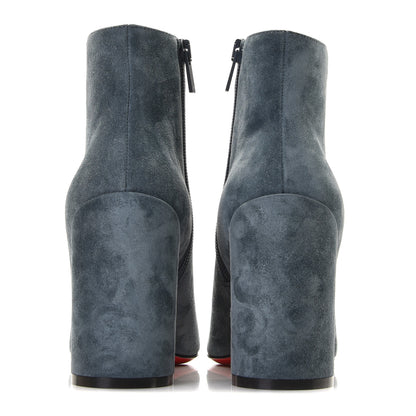 Christian Louboutin Veau Velours Turela 85 Ankle Boots 35 Tempete 5 of 11