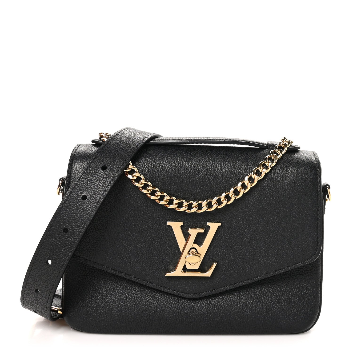 Louis Vuitton Grained Calfskin Lockme Oxford Black 1 of 11