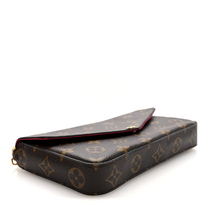 Louis Vuitton Monogram Pochette Felicie Chain Wallet Fuchsia 4 of 10
