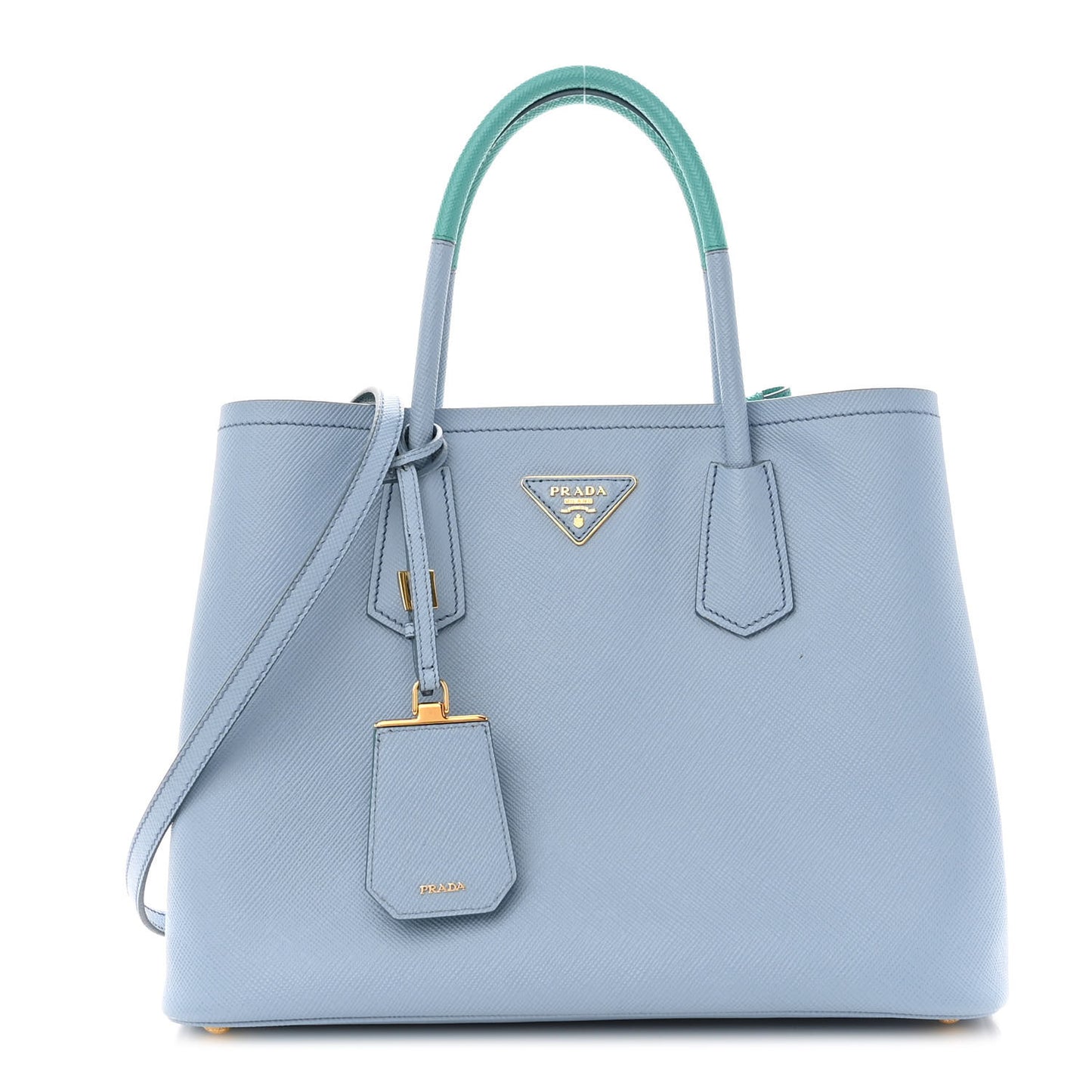 Saffiano Cuir Bi-Color Medium Double Bag Astrale Giada