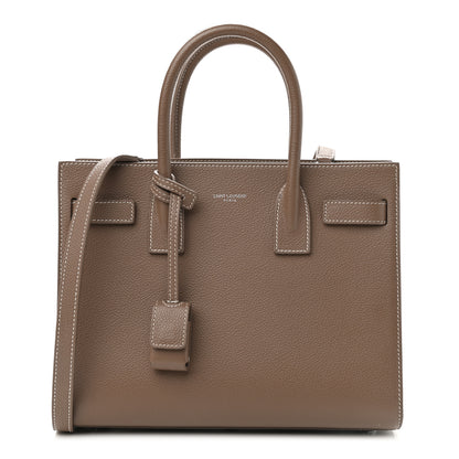 Saint Laurent Grained Calfskin Topstich Baby Sac De Jour Taupe 1 of 12