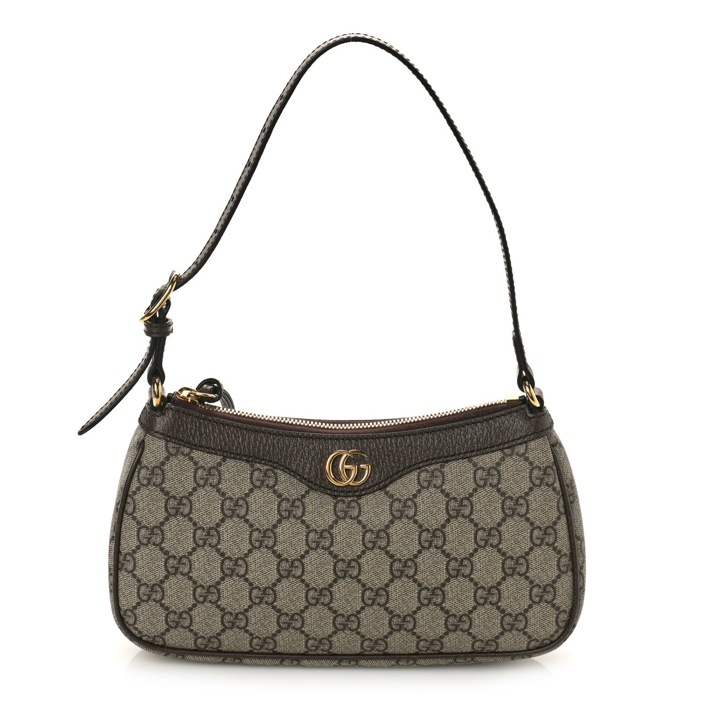 GG Supreme Monogram Textured Dollar Calfskin Small Ophidia Hobo Beige Ebony New Acero