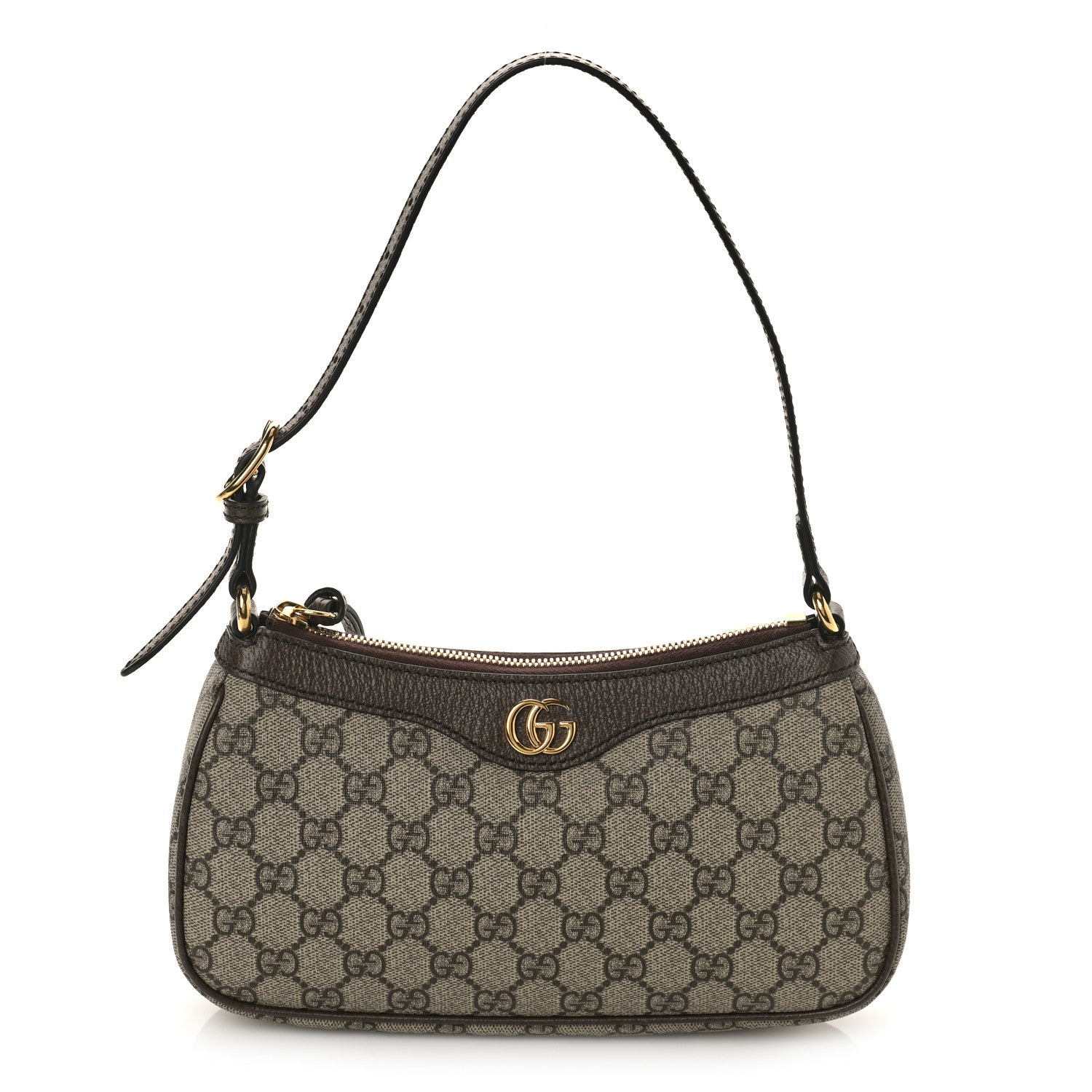 Gucci GG Supreme Monogram Textured Dollar Calfskin Small Ophidia Hobo Beige Ebony New Acero 1 of 8