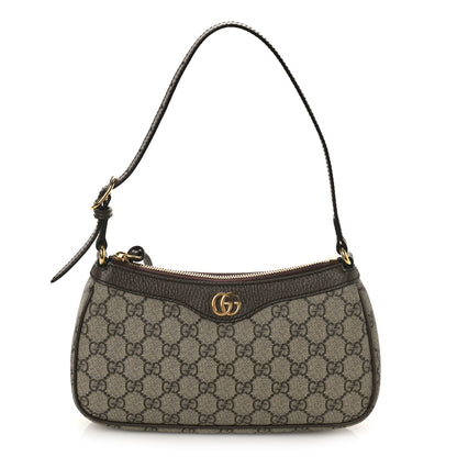 Gucci GG Supreme Monogram Textured Dollar Calfskin Small Ophidia Hobo Beige Ebony New Acero 1 of 8