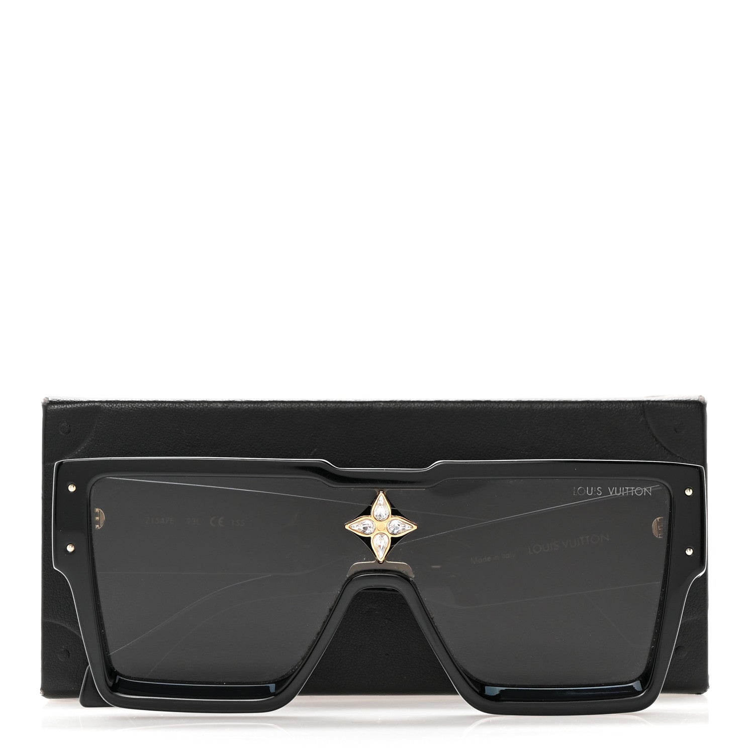 Louis Vuitton Acetate Swarovski Crystal Cyclone Sunglasses Z1547E Black 8 of 8