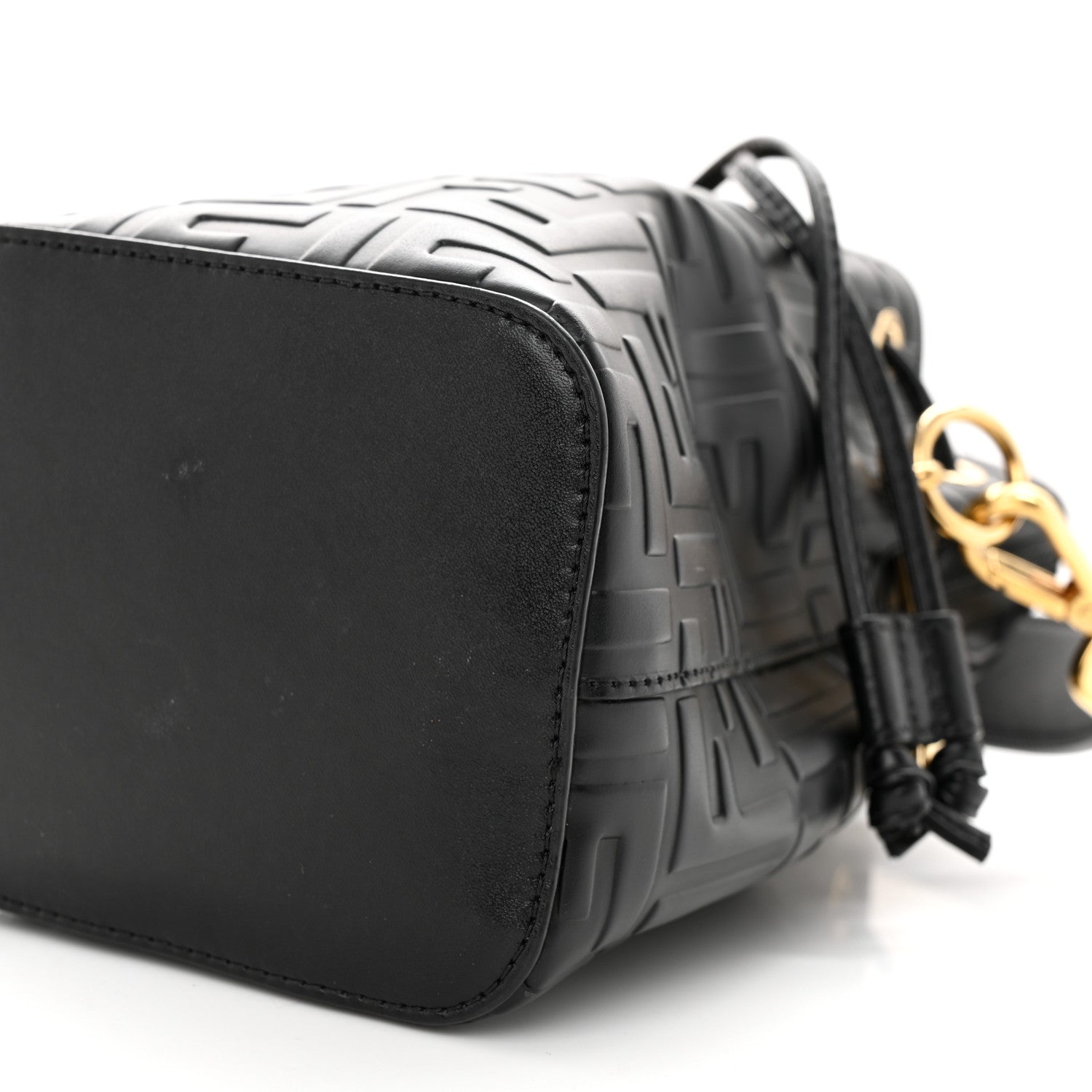 Fendi Vitello Liberty F is Fendi FF 1974 Embossed Mini Mon Tresor Bucket Bag Black 11 of 12