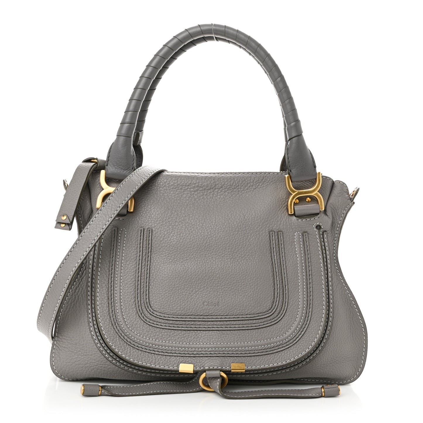 Calfskin Medium Marcie Satchel Cashmere Grey