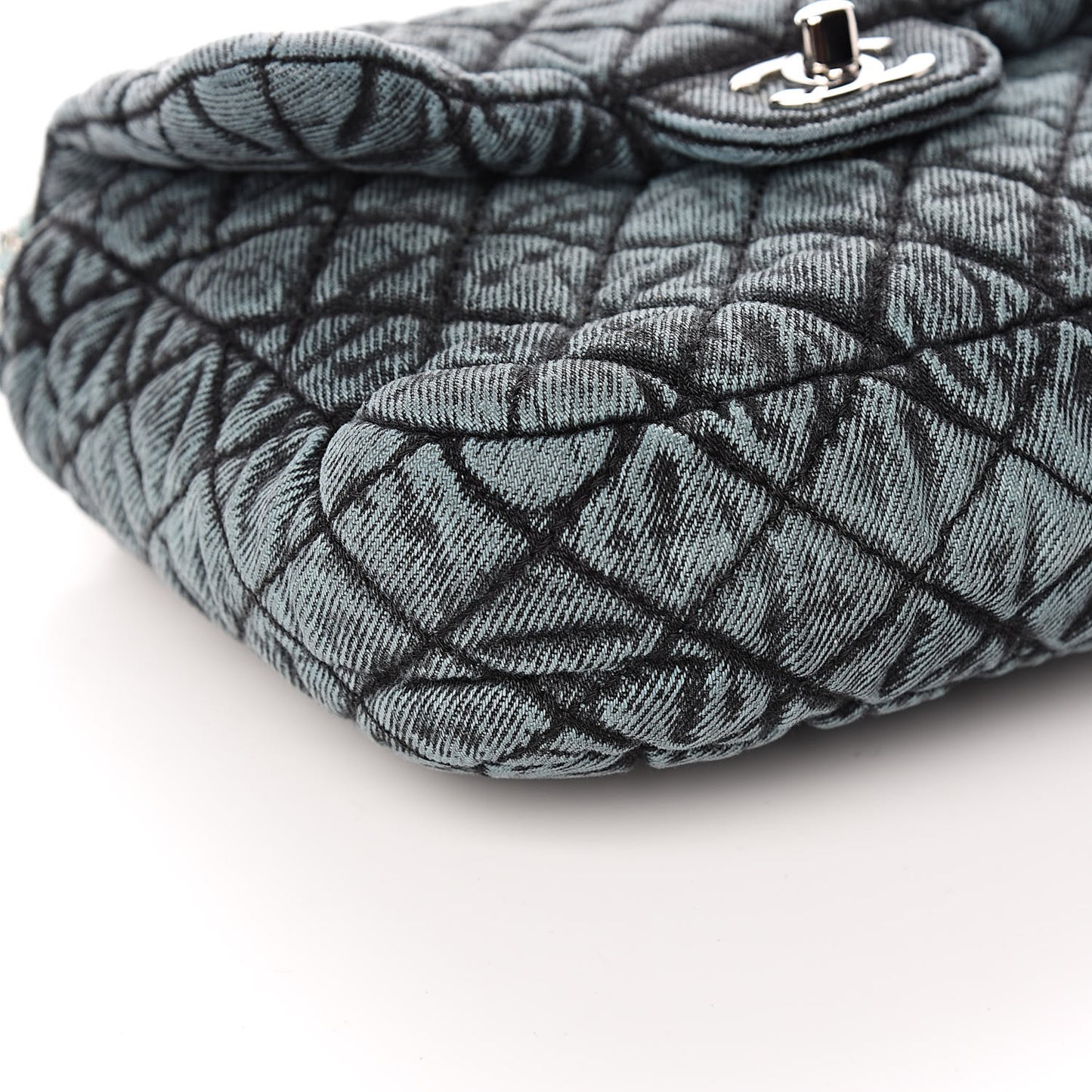 Denim Quilted Small Denimpression Flap Blue Black