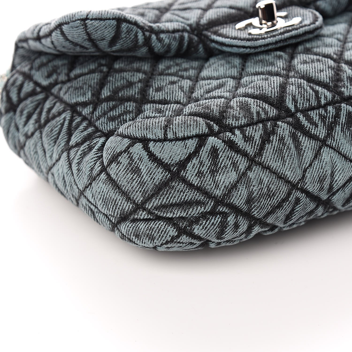 Chanel Denim Quilted Small Denimpression Flap Blue Black 8 of 10