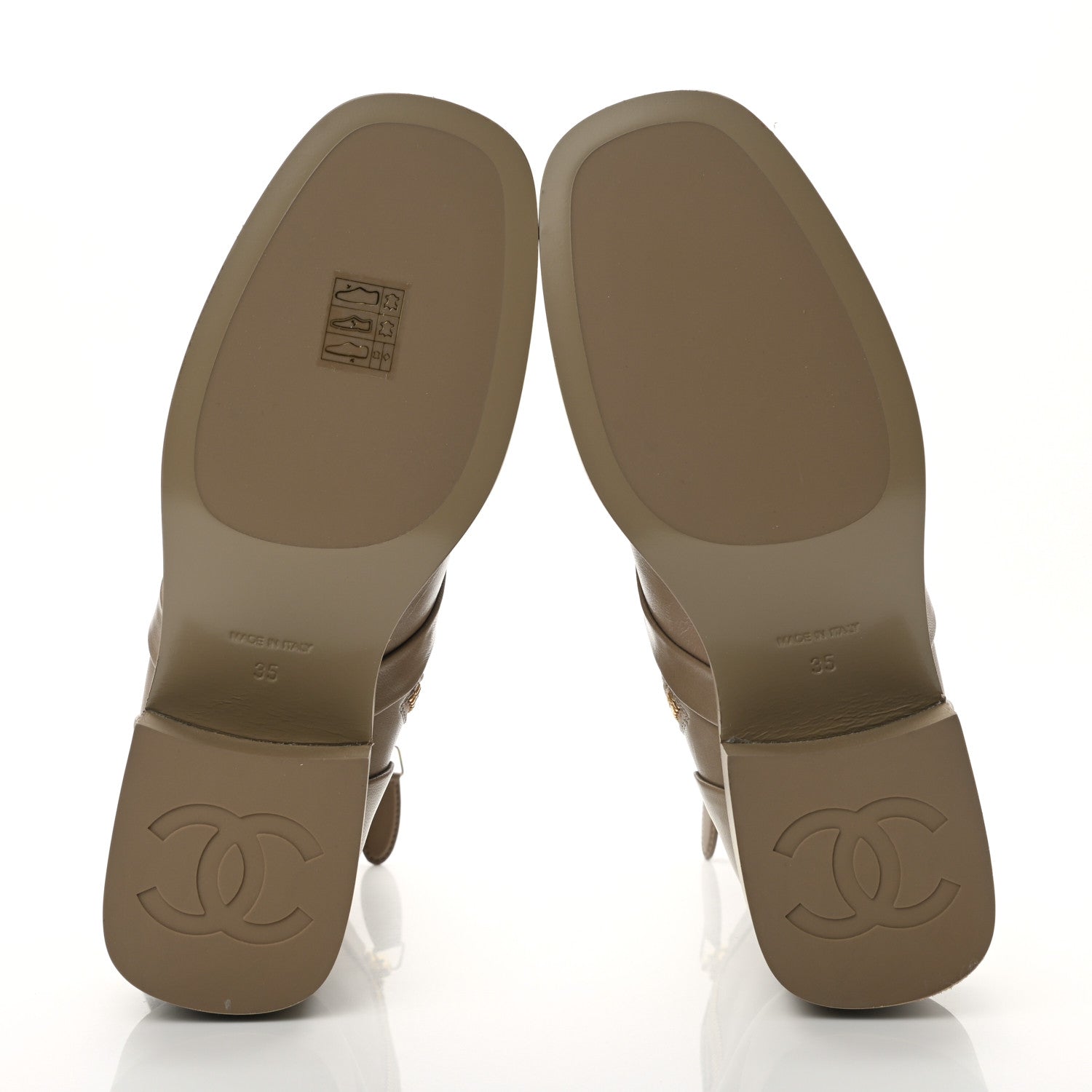 Chanel Shiny Goatskin Cap Toe Short Boots 35 Beige 5 of 9