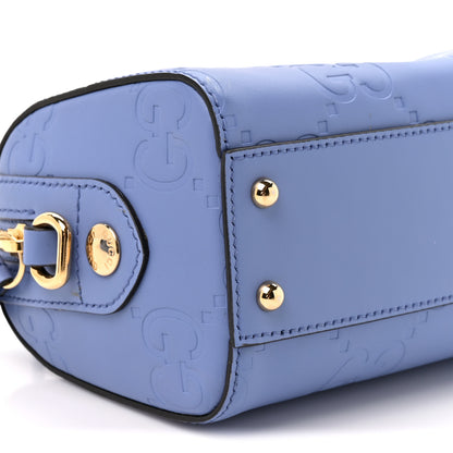 Gucci Gilbert Calfskin Jumbo GG Embossed Super Mini Top Handle Bowler Bag Bloom Lavender 8 of 11