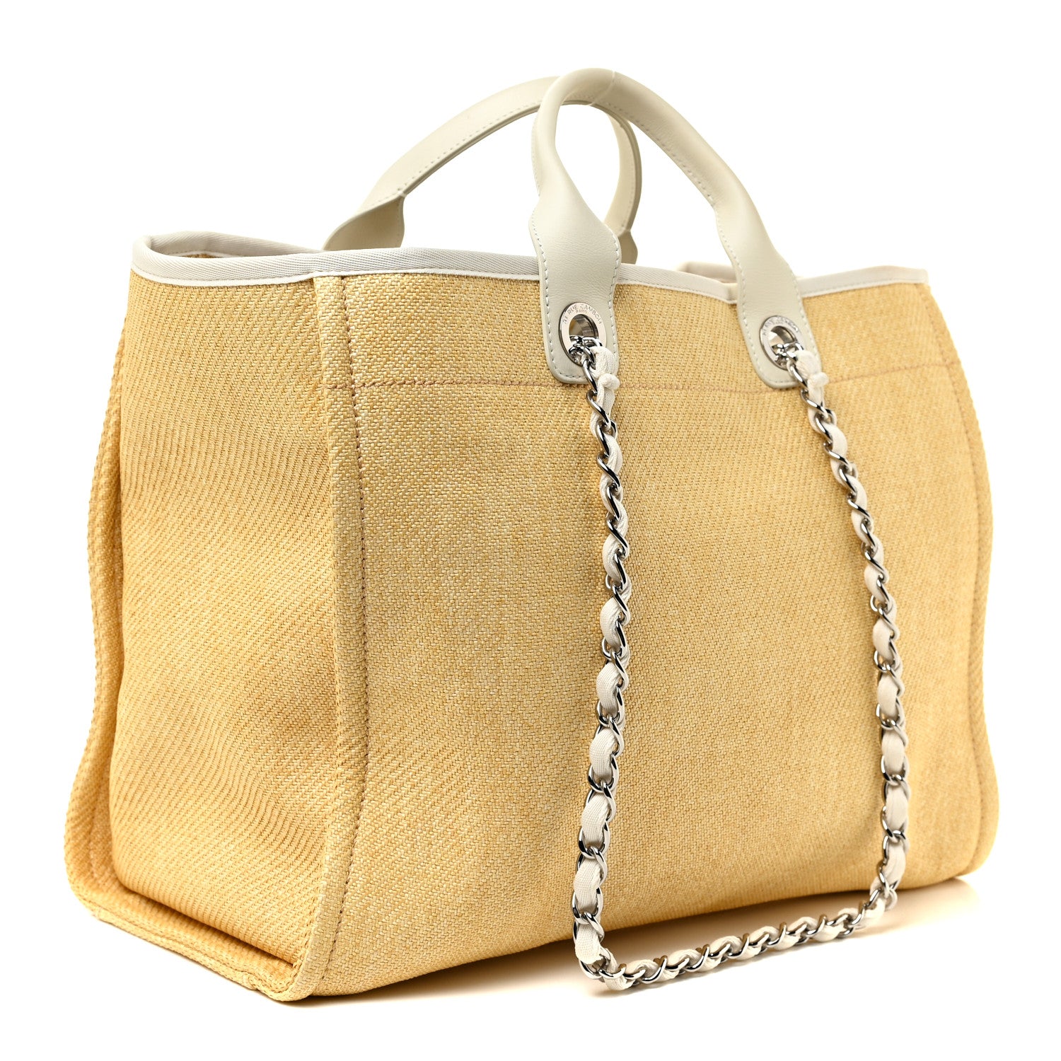 Chanel Canvas Medium Deauville Tote Light Yellow 2 of 15
