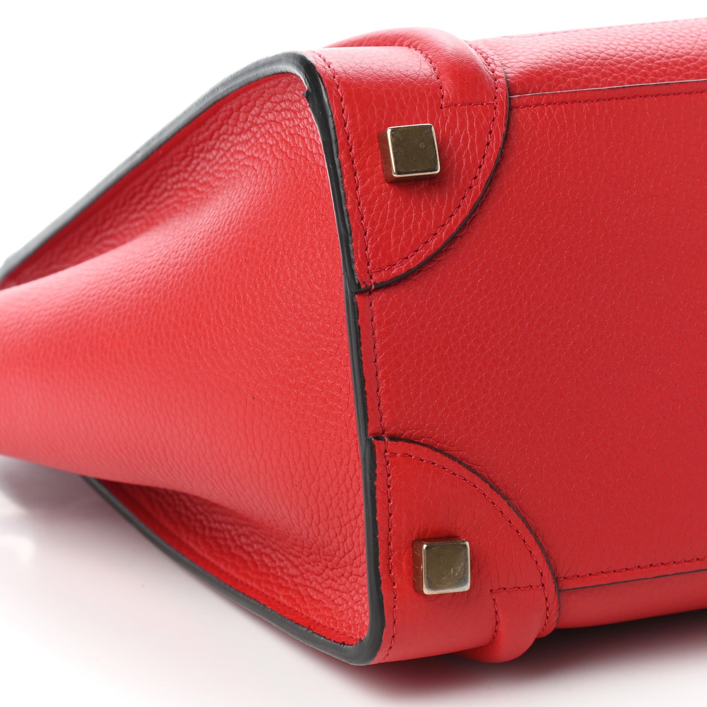 Drummed Calfskin Micro Luggage Red