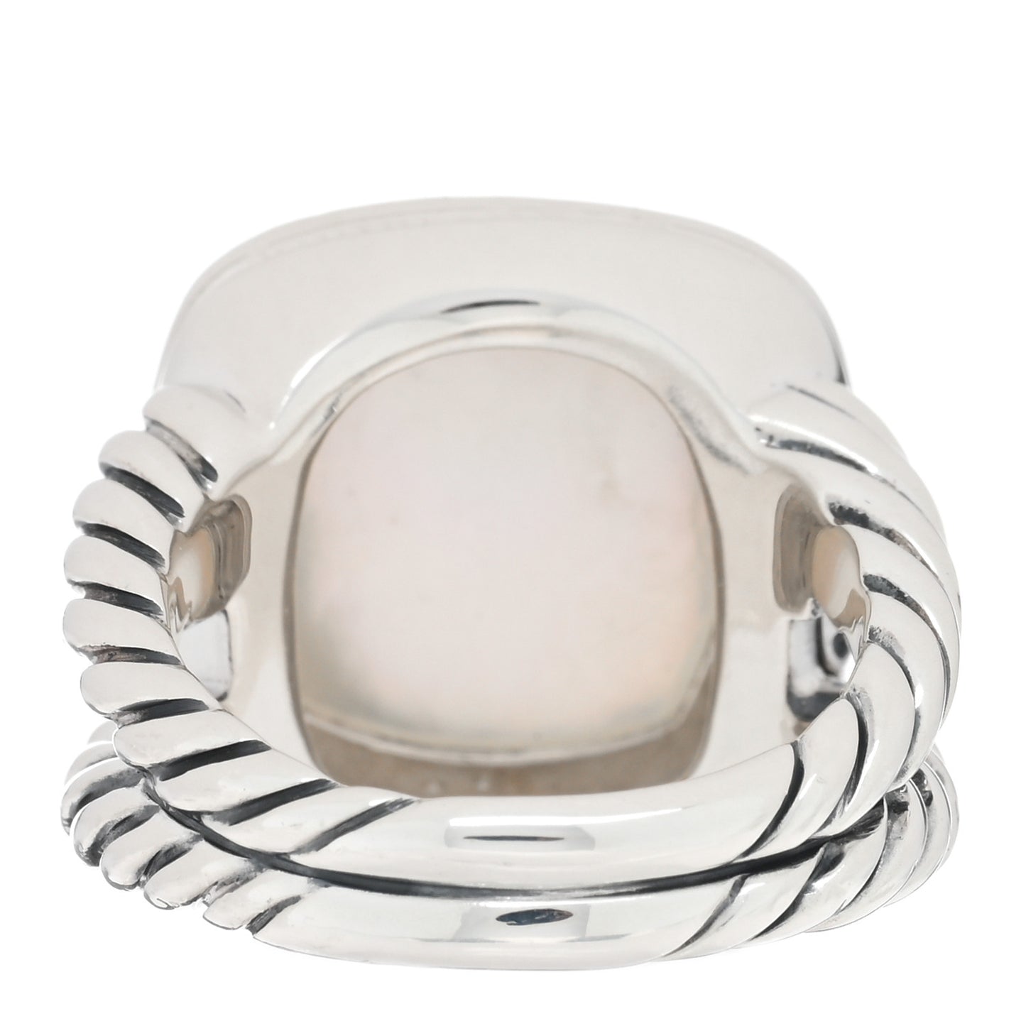 Sterling Silver Diamond Mother of Pearl 14mm Albion Statement Ring 54 7