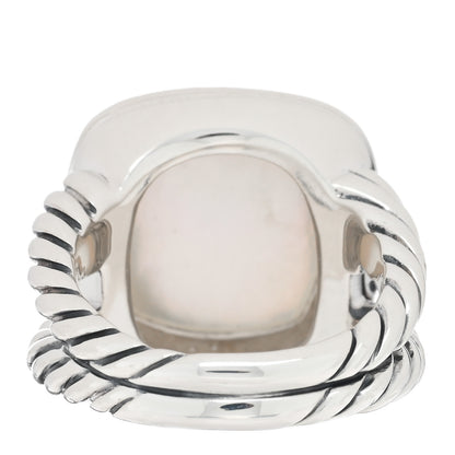 David Yurman Sterling Silver Diamond Mother of Pearl 14mm Albion Statement Ring 54 7 3 of 4