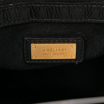 Tom Ford Pebbled Calfskin Small Jennifer Zip Tote Black 6 of 9
