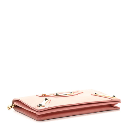 Balenciaga Veau Amp Plate Gold Chain Wallet Rose 3 of 10