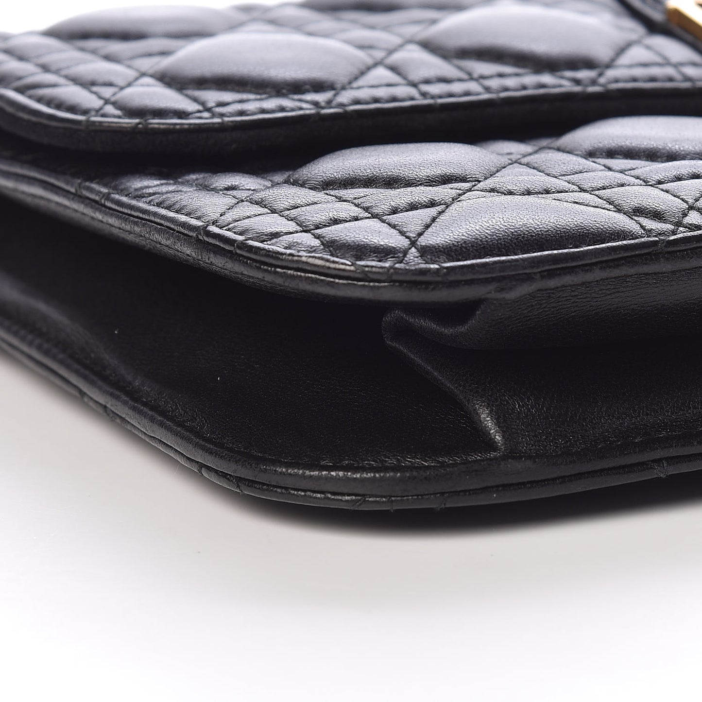 Lambskin Cannage Large Dioraddict Flap Bag Black