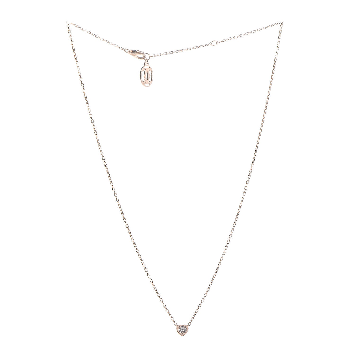 Cartier 18K Pink Gold Diamond D'Amour Heart Pendant Necklace 3 of 7