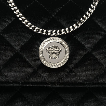 Versace Velvet Quilted Medusa Wallet On Chain Black 7 of 9