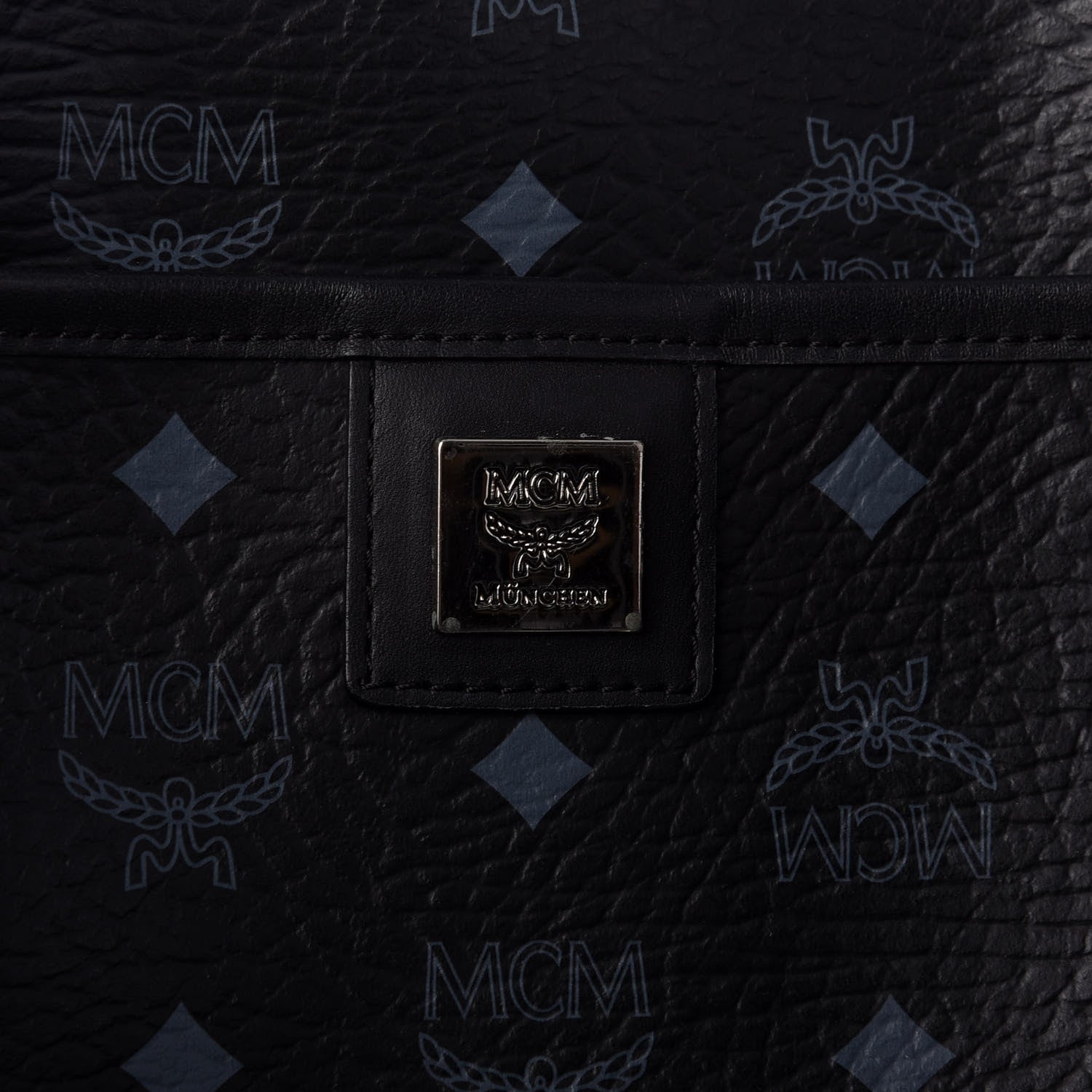 MCM Visetos Shopping Tote Black 6 of 9
