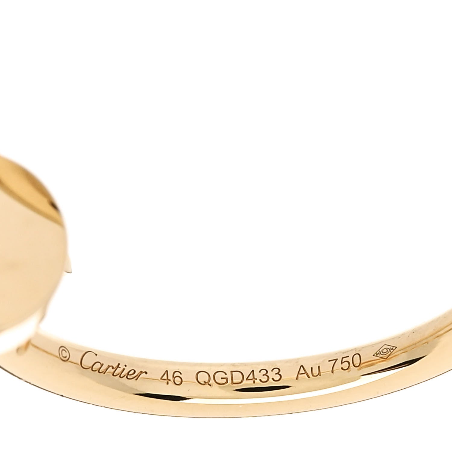 Cartier 18K Yellow Gold Small Juste Un Clou Ring 46 3.75 4 of 4