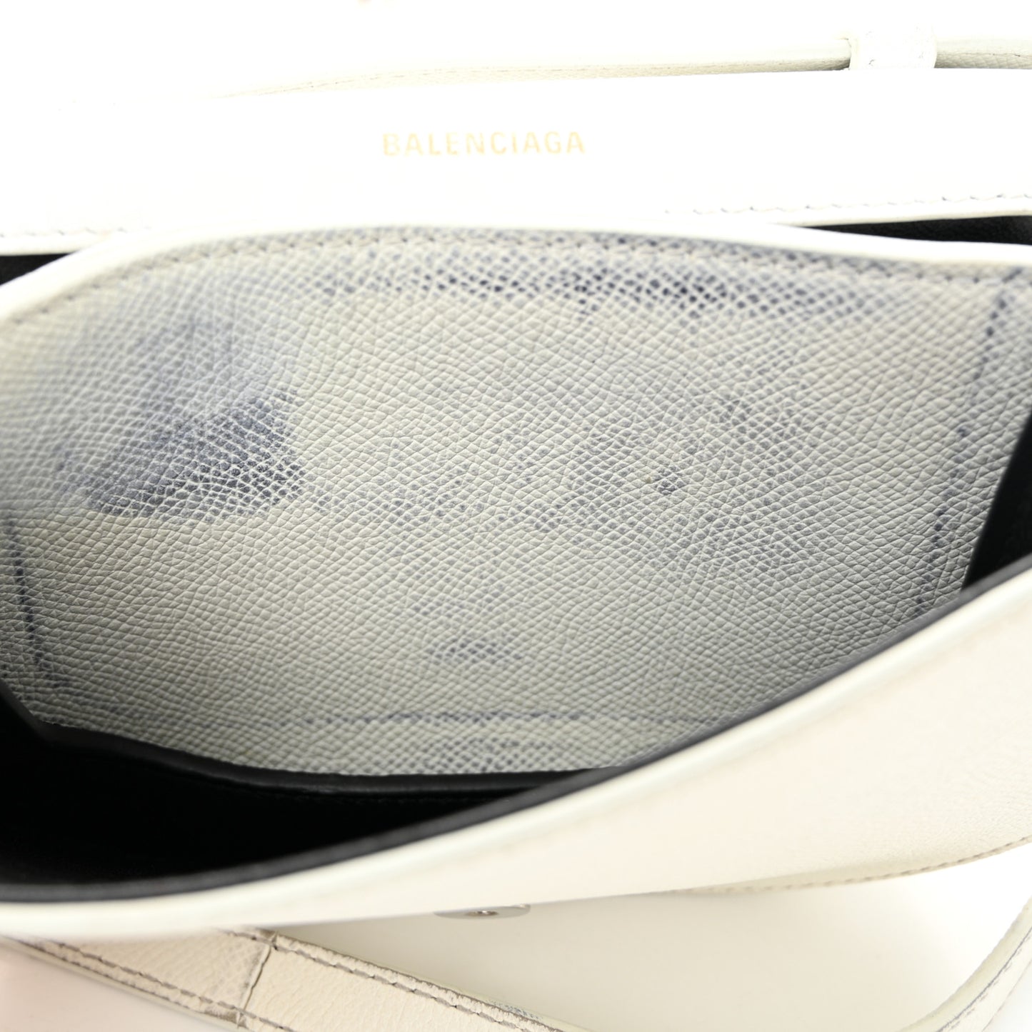 Grained Calfskin Logo Print Ville Day Bag XS White