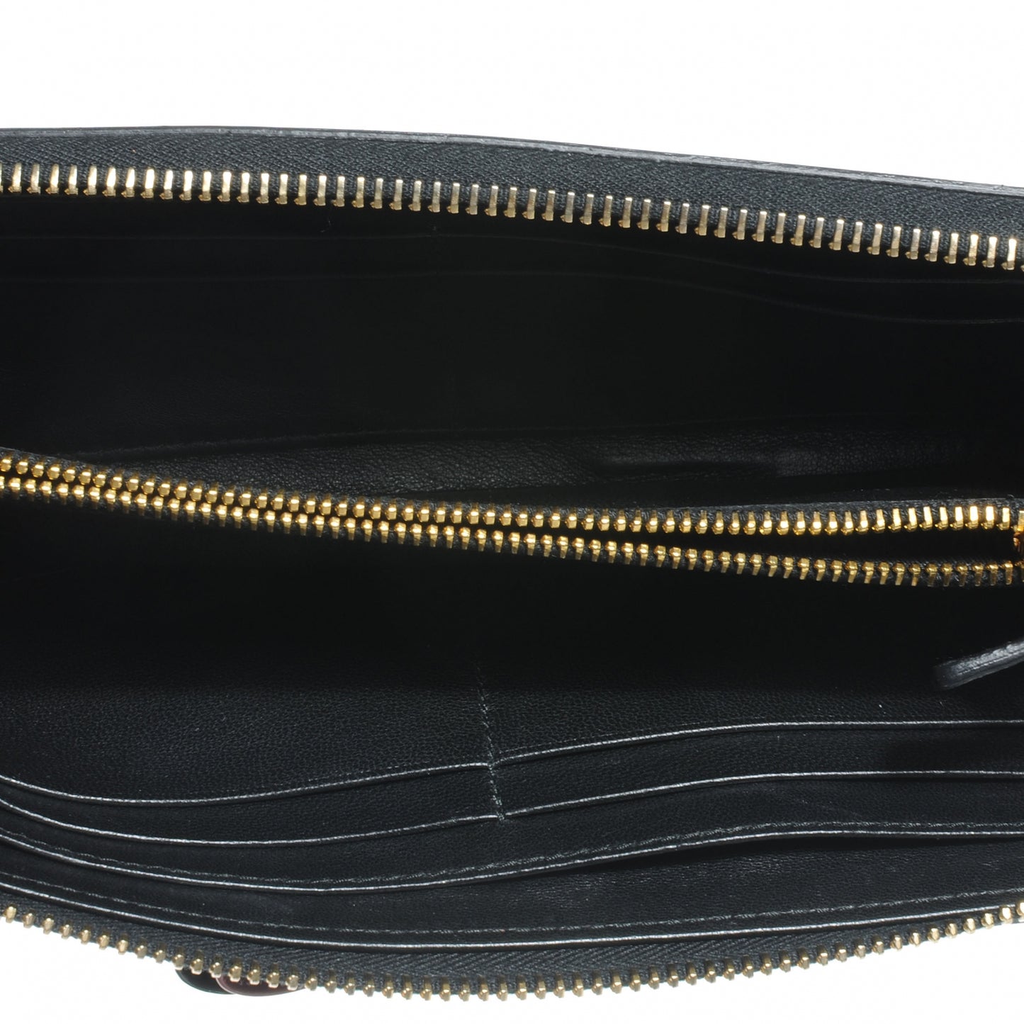 Patent Bow Zip Continental Wallet Black