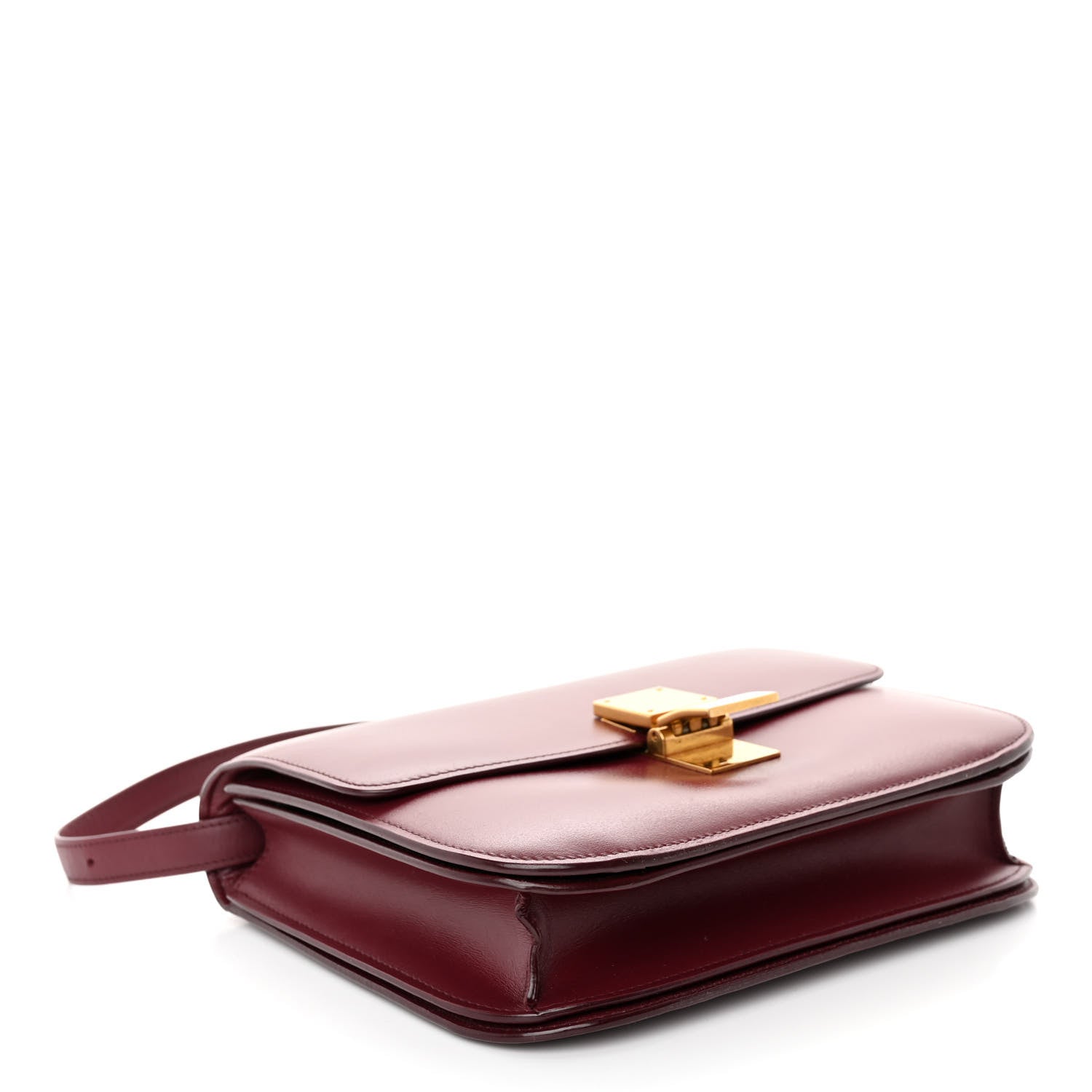 Celine Box Calfskin Medium Classic Box Flap Bag Burgundy 4 of 11
