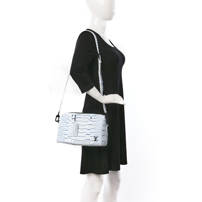 Louis Vuitton Crocodile Niloticus City Keepall Mat Meringue White Blue 2 of 8