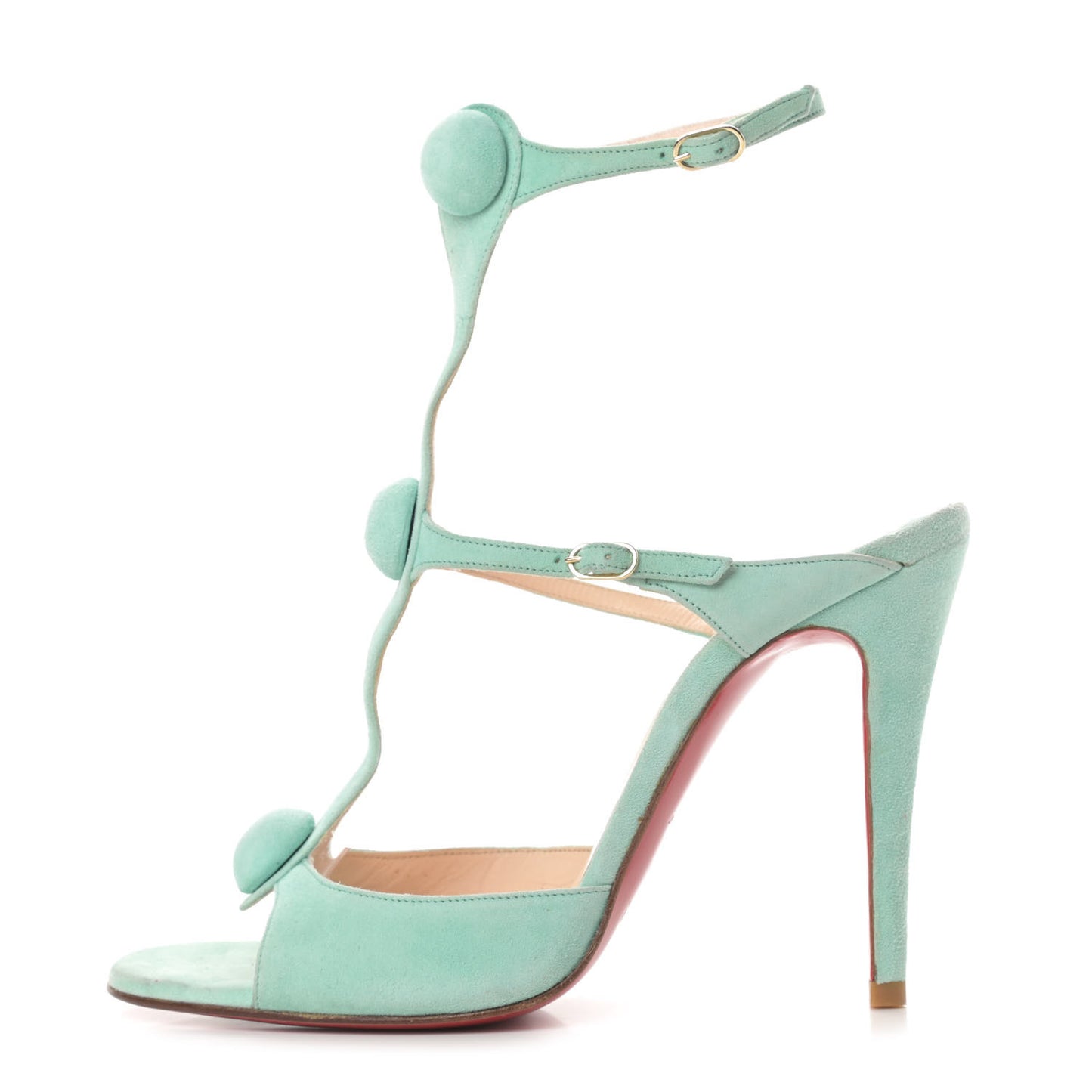 Suede Open Toe 100 Cage Sandals 37 Opal