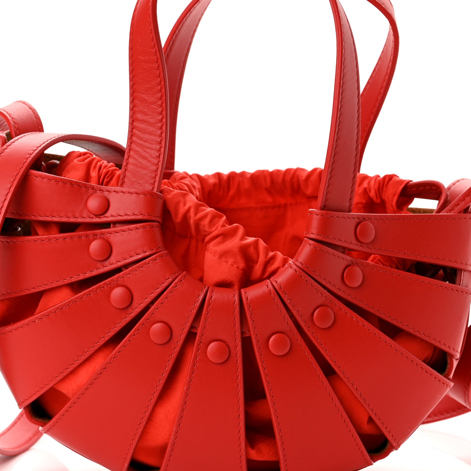 Bottega Veneta French Calfskin Small Shell Bag Chili Tomato 7 of 9