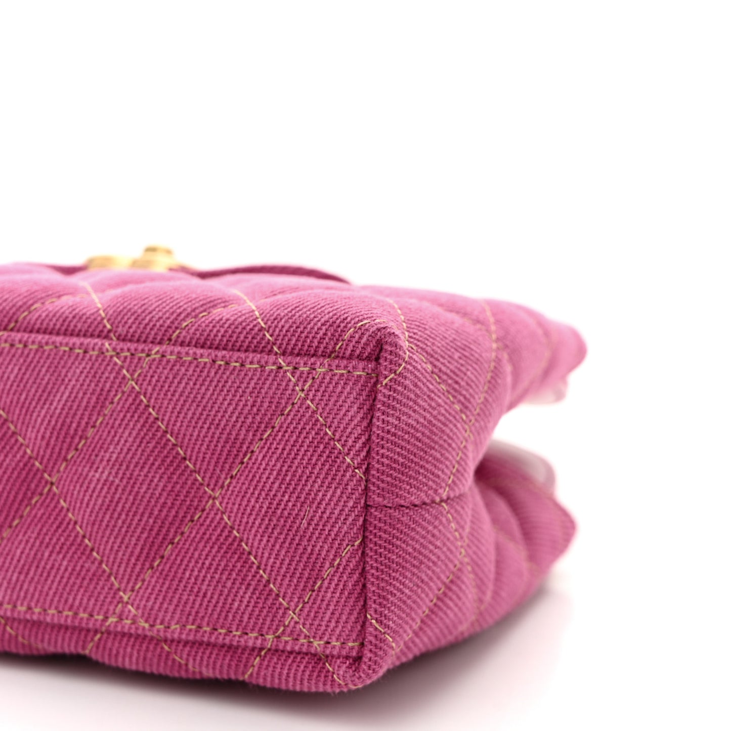 Denim Quilted Nano Kelly Shopper Fuchsia
