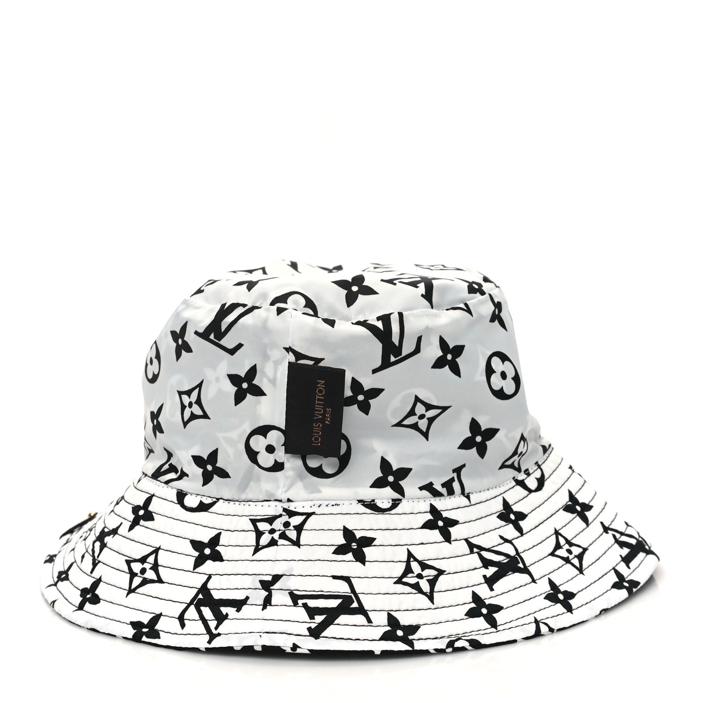 Nylon Monogram Reversible Bob Bucket Hat S Black White