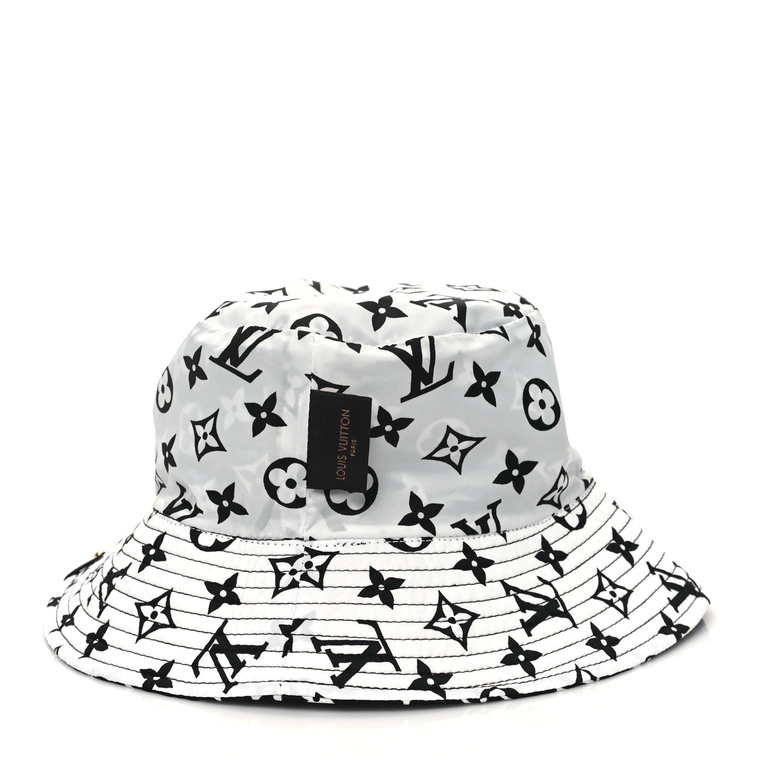 Louis Vuitton Nylon Monogram Reversible Bob Bucket Hat S Black White 12 of 13