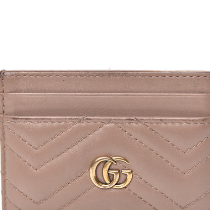 Gucci Calfskin Matelasse GG Marmont Card Holder Porcelain Rose 11 of 12