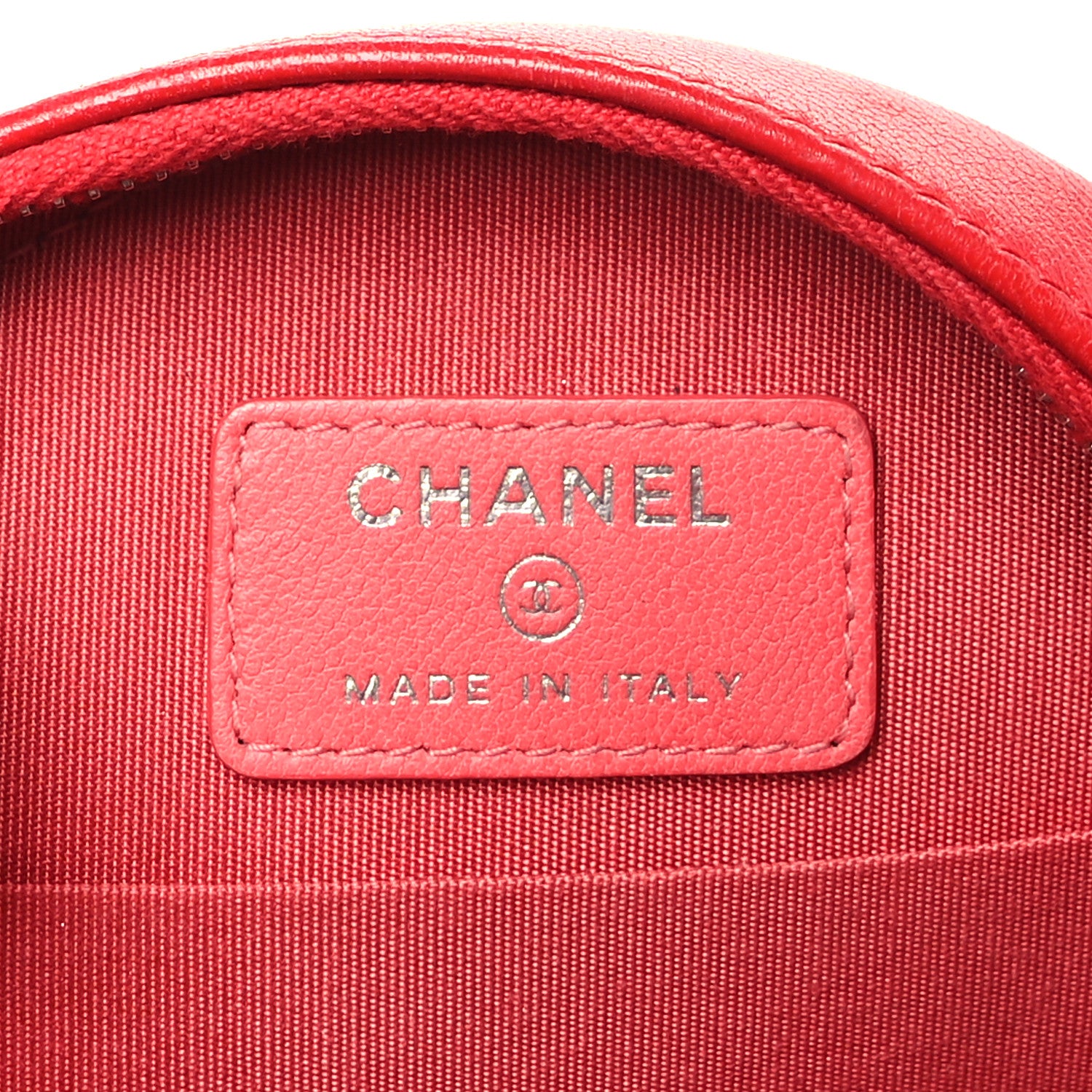 Chanel Calfskin Quilted Bi-Color CC Round Clutch With Chain Pink Red 6 of 11