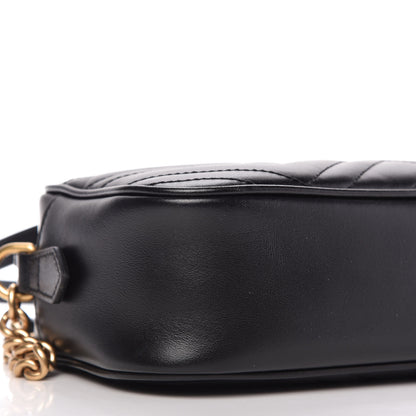 Gucci Calfskin Matelasse Small GG Marmont Chain Shoulder Bag Black 6 of 10