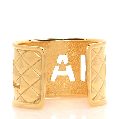 Chanel Quilted Cut Out Cuff Gold 3 of 4