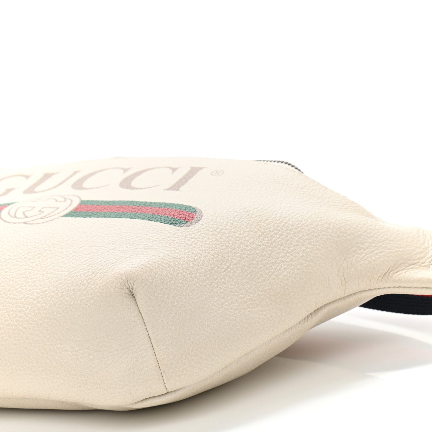 Grained Calfskin Logo Belt Bag White