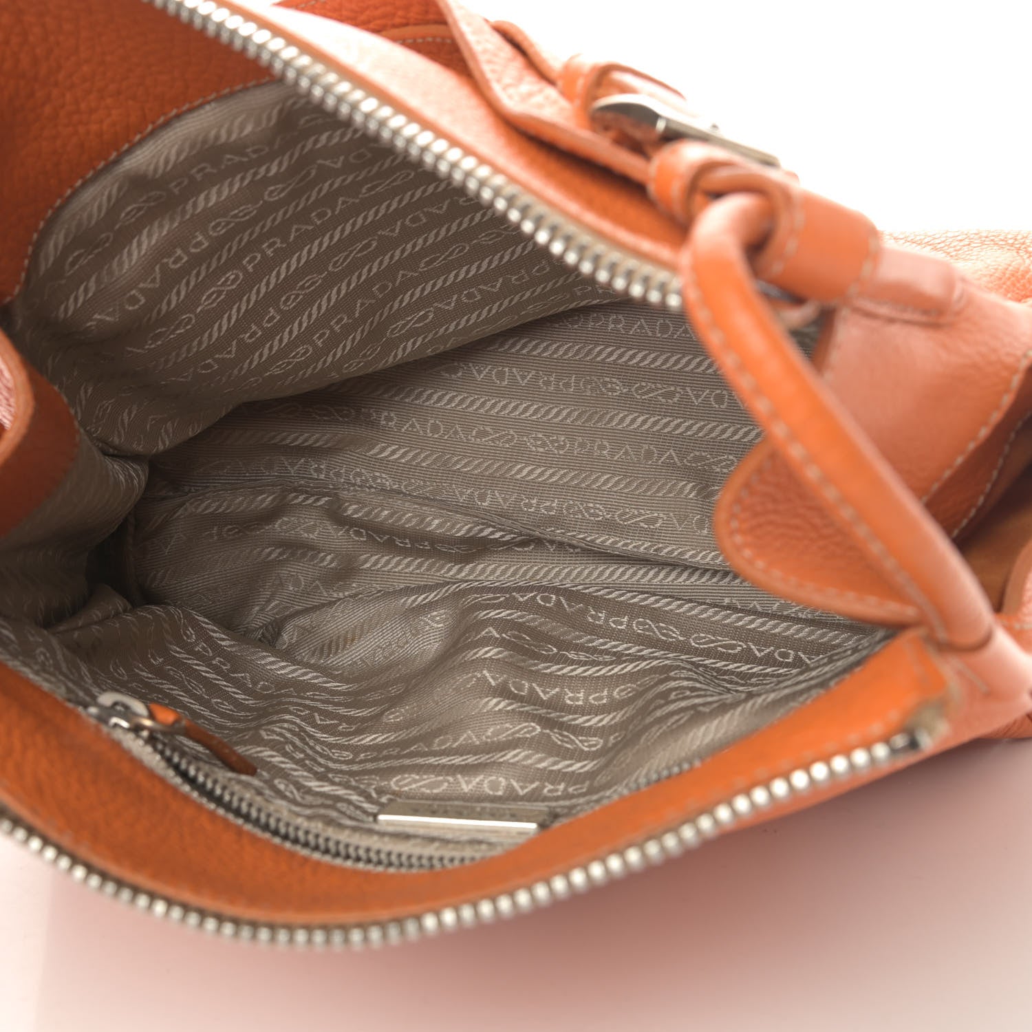 Prada Vitello Daino Shoulder Bag Papaya 4 of 5