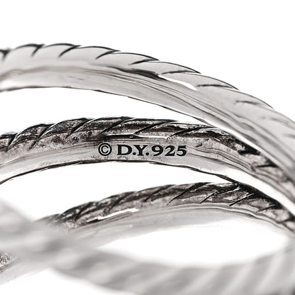 David Yurman Sterling Silver Diamond Confetti 3 Row Ring 54 7 4 of 4