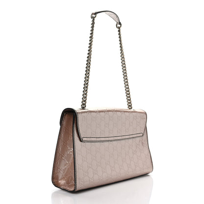 Gucci Shine Guccissima Medium Emily Chain Shoulder Bag Dark Cipria 2 of 9