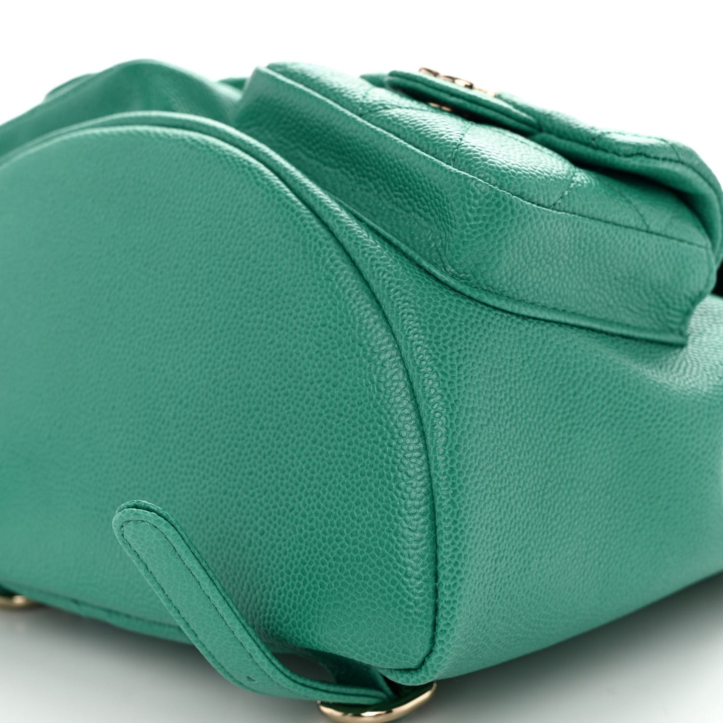 Caviar Quilted Medium Duma Pockets Drawstring Backpack Green