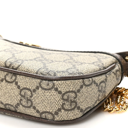 Gucci GG Supreme Monogram Textured Dollar Calfskin Mini Ophidia Chain Bag Beige Ebony 10 of 10