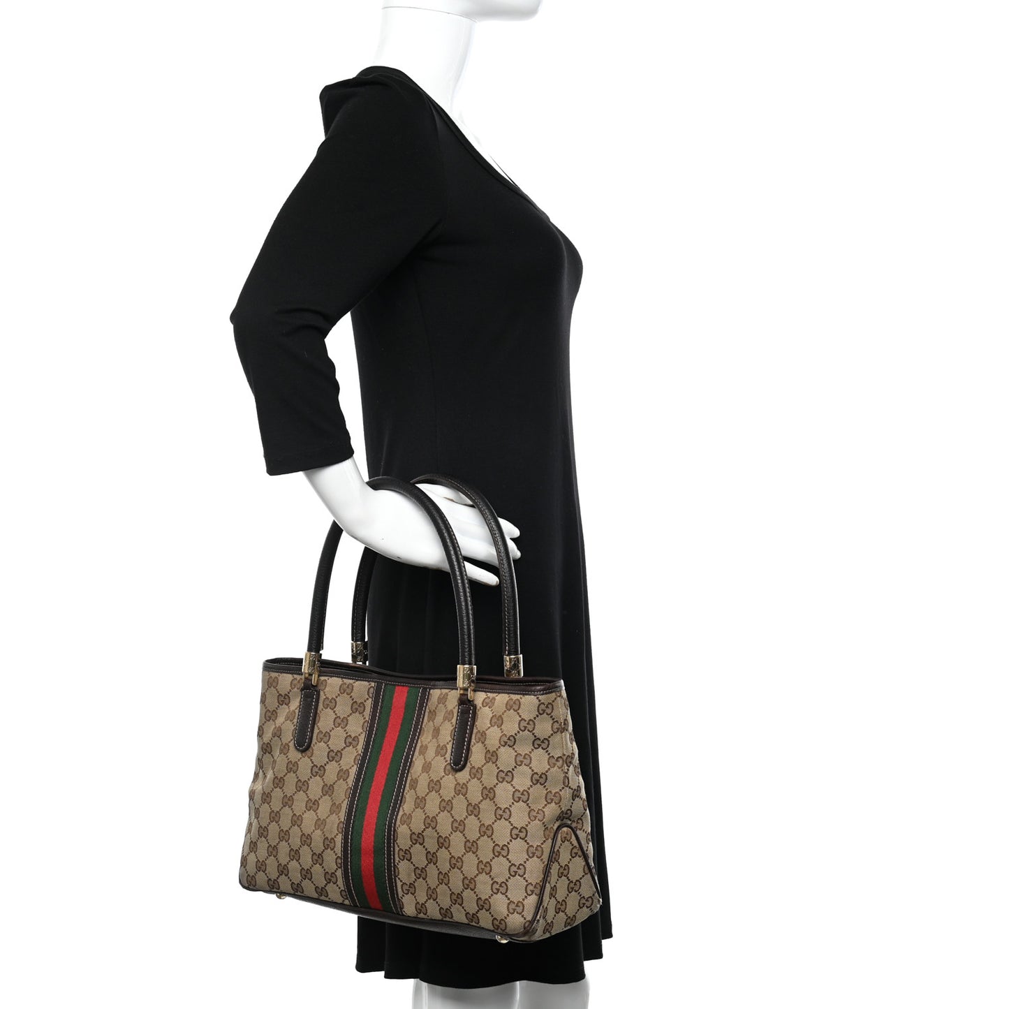 Monogram Web Tote Brown