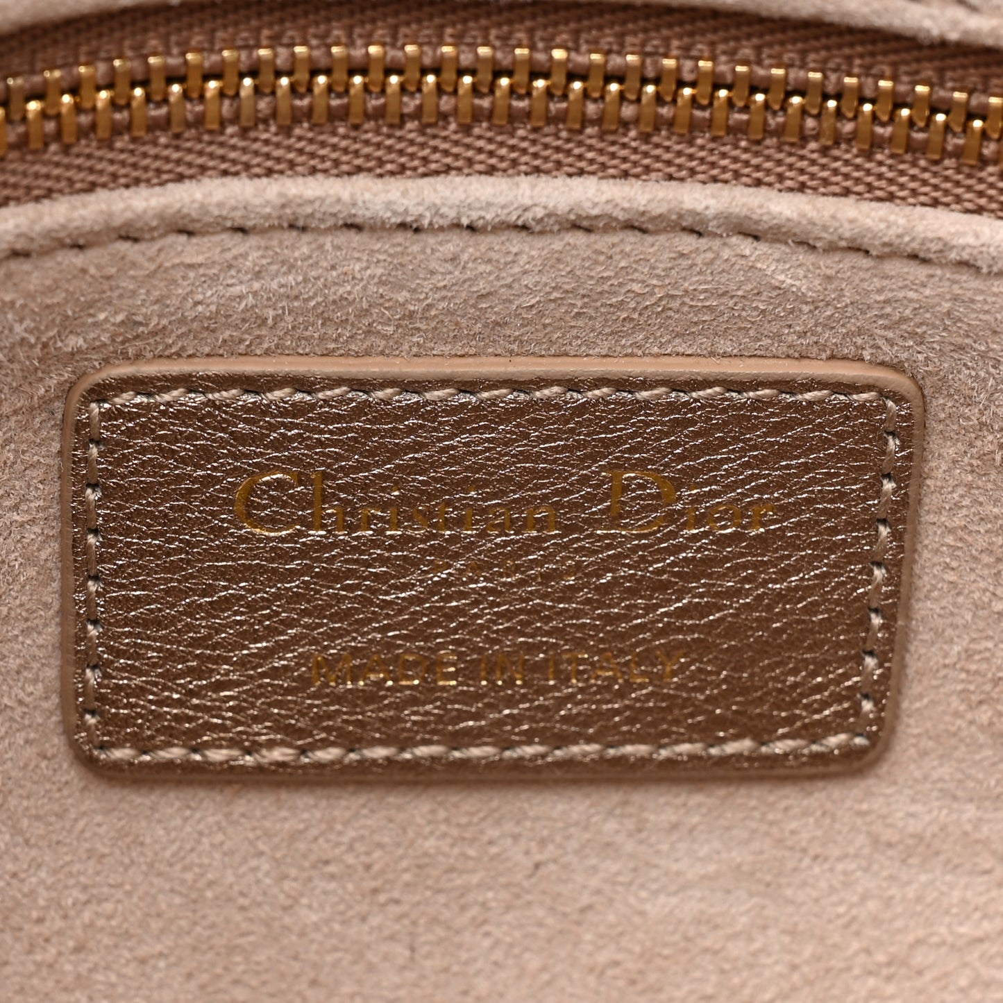 Metallic Lambskin Cannage Small My ABCDior Lady Dior Gold